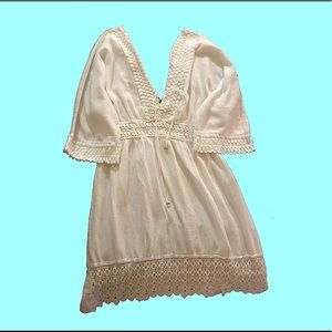 White Crochet Swim Suit Cover Up